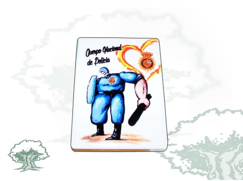 Imán Policía Nacional rectangular