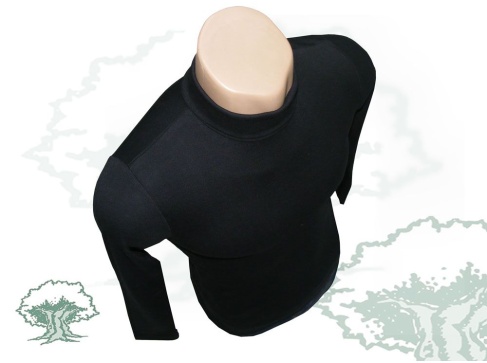 Jersey cuello de cisne de algodón y licra