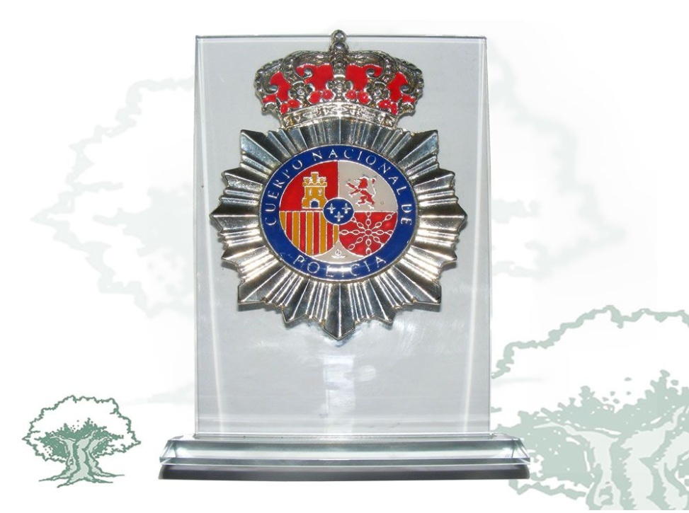 Placa Policía Nacional de cristal