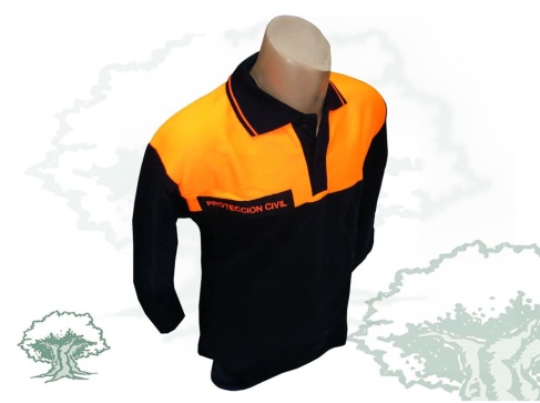 Polo bicolor de manga larga Protección Civil