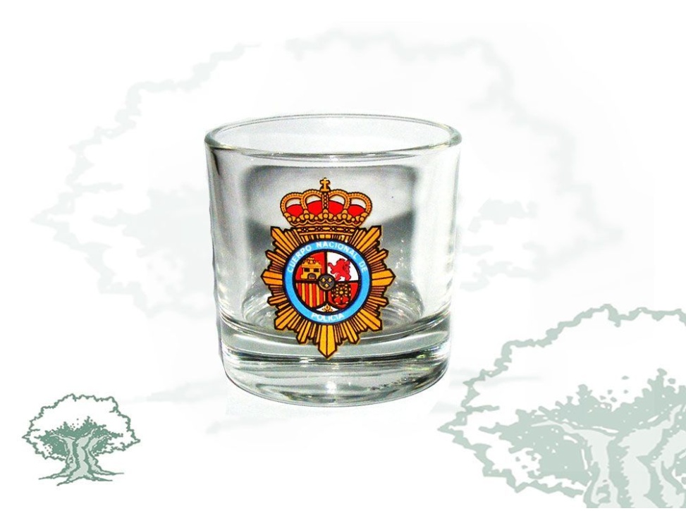 Chupito Policía Nacional de cristal