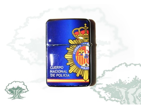 Encendedor Policía Nacional tipo zippo plateado