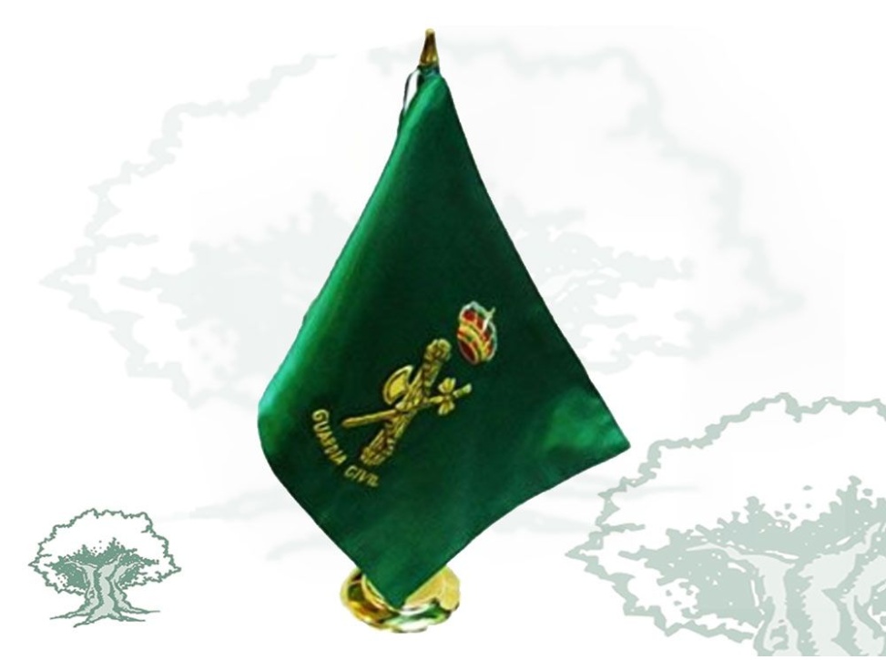 Bandera sobremesa peana metálica
