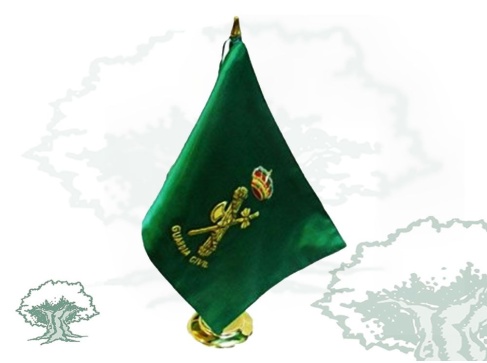 Bandera sobremesa peana metálica