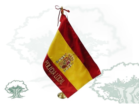 Bandera sobremesa peana metálica