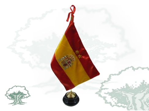 Bandera sobremesa peana metálica