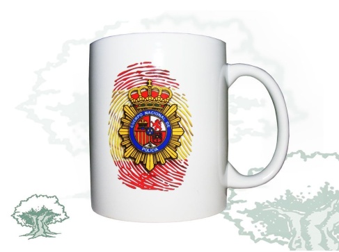 Taza Policía Nacional huella
