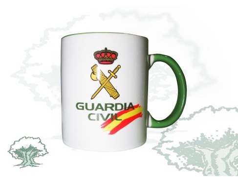 Taza Guardia Civil con asa verde