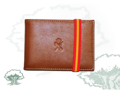 Cartera con chapa Guardia Civil en marrón