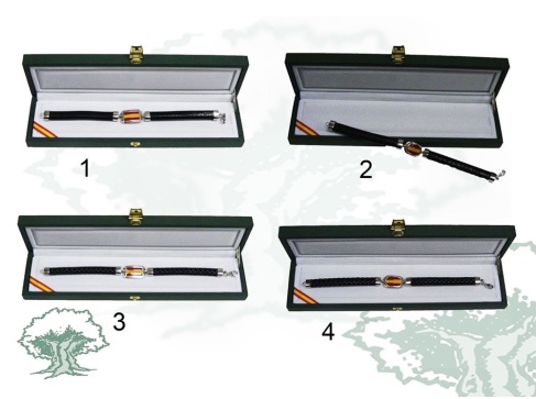 Pulsera España de plata y cuero