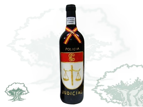Botella de vino Policía Judicial de la Guardia Civil