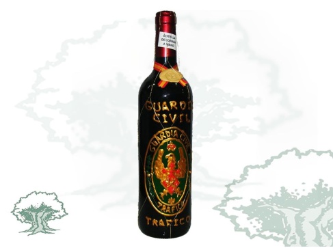 Botella de vino Guardia Civil de Tráfico