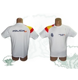 Camiseta técnica Policía Nacional con bandera de España