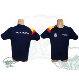 Camiseta técnica Policía Nacional con bandera de España