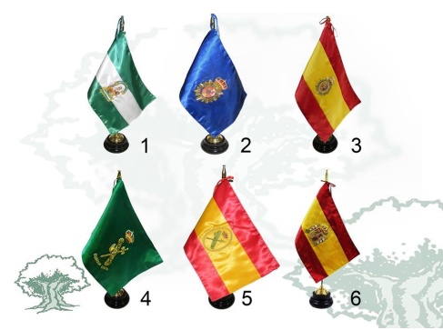 Bandera sobremesa peana circular