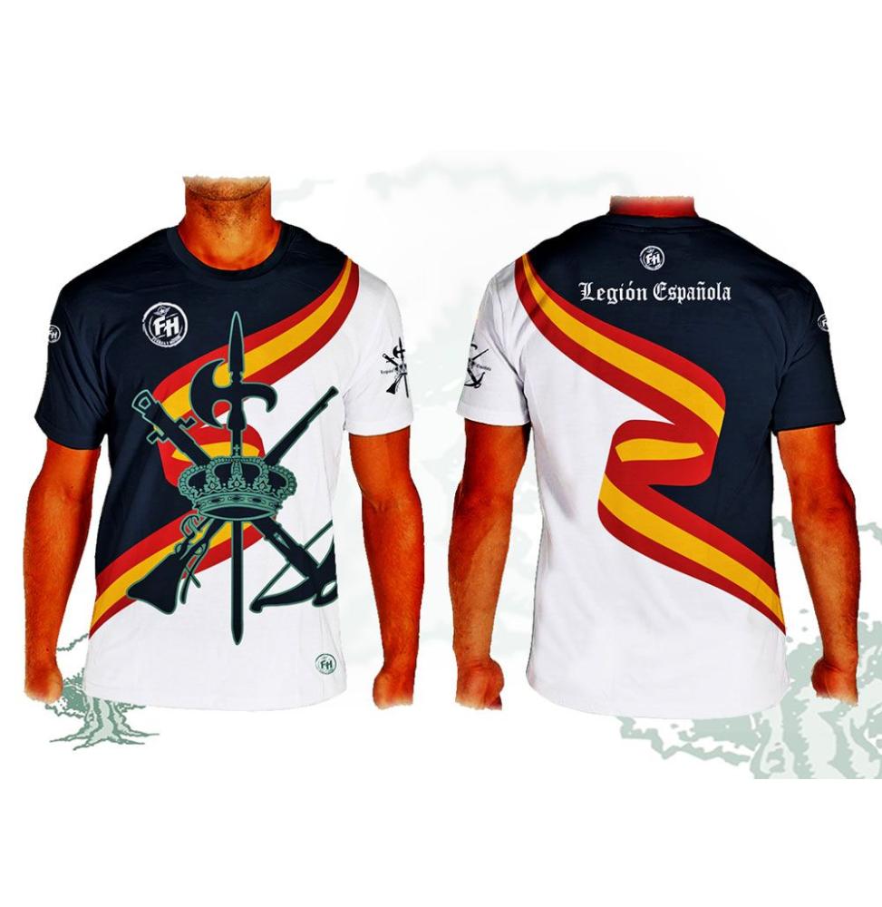 Camiseta técnica Legión Fuerza y Honor negro y blanco