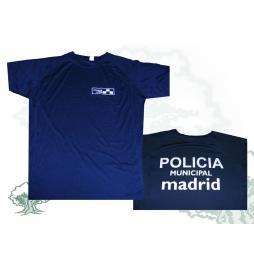 Camiseta Policia Nacional con Bandera España TRAZOS hombro