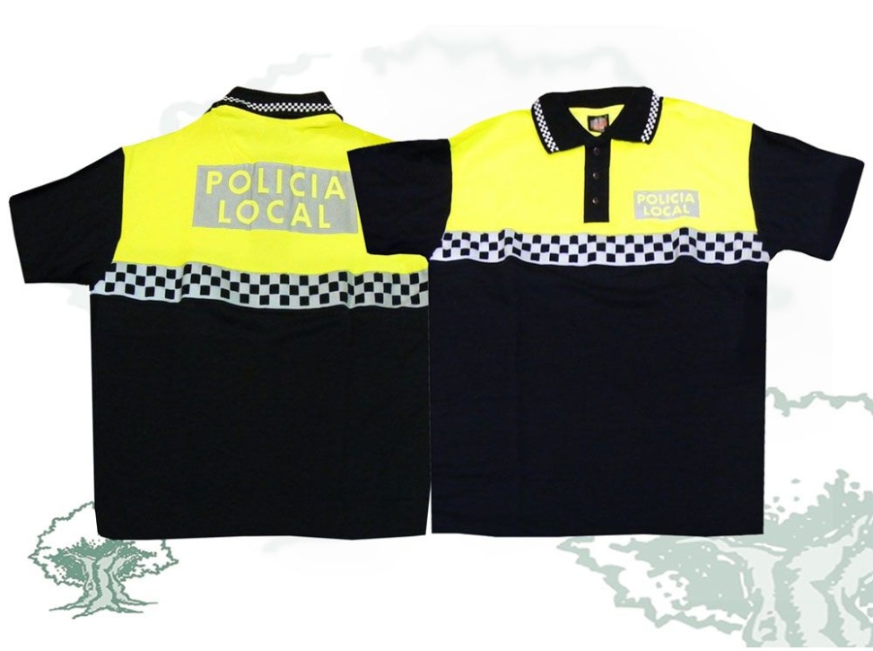 Polo Policía Local manga corta damero cuello y pecho