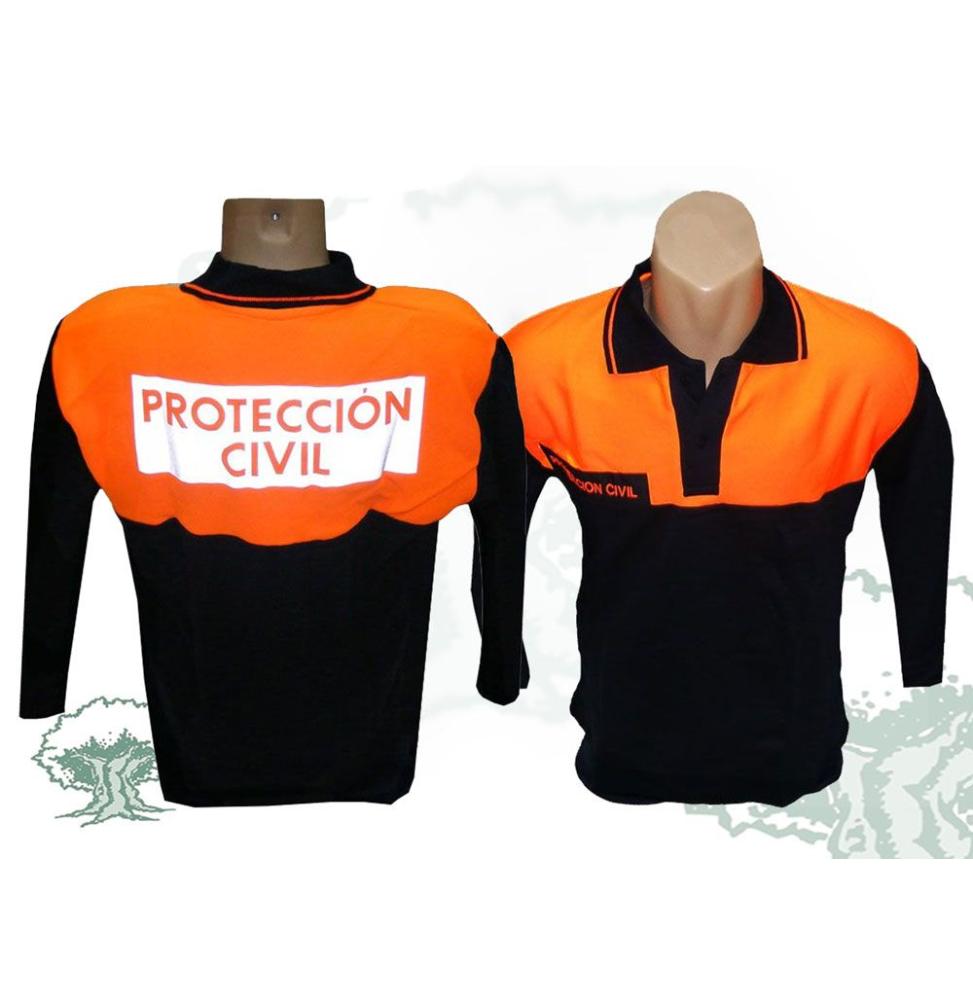 Polo bicolor de manga larga Protección Civil
