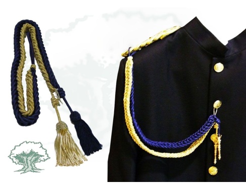 Cordón doble rayón en azul y dorado adulto/niño