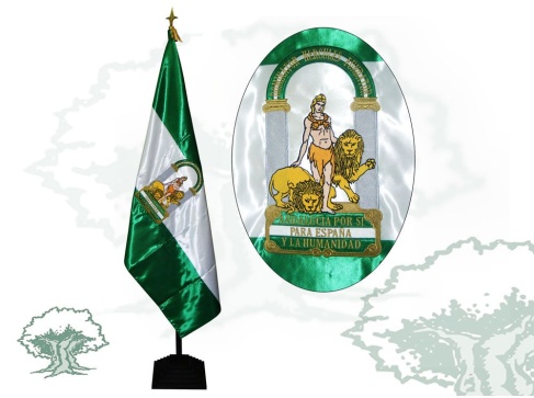 Bandera de Andalucía bordada a máquina