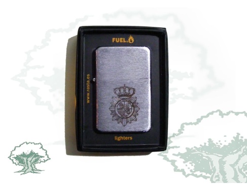 Encendedor Policía Nacional tipo zippo plateado satinado