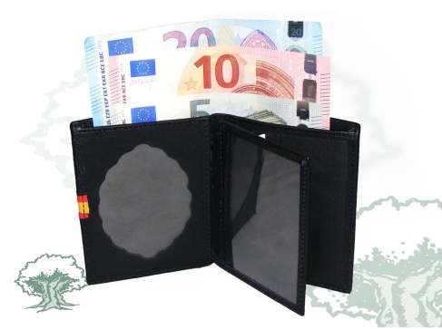 Cartera horizontal con chapa con bandera de España