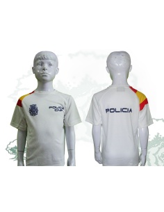 Camiseta Policía Nacional blanca de niño