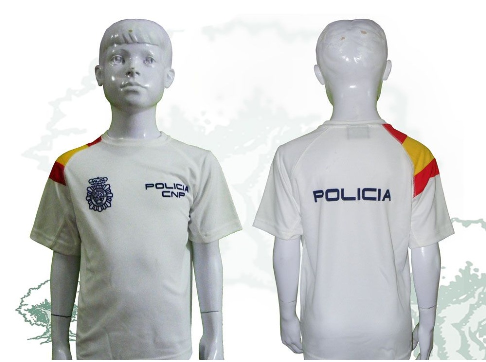 Camiseta Policía Nacional blanca de niño