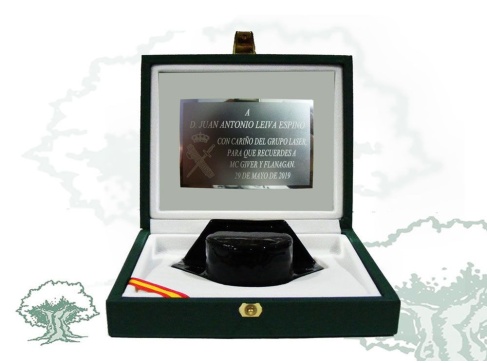 Tricornio de escritorio de charol y resina