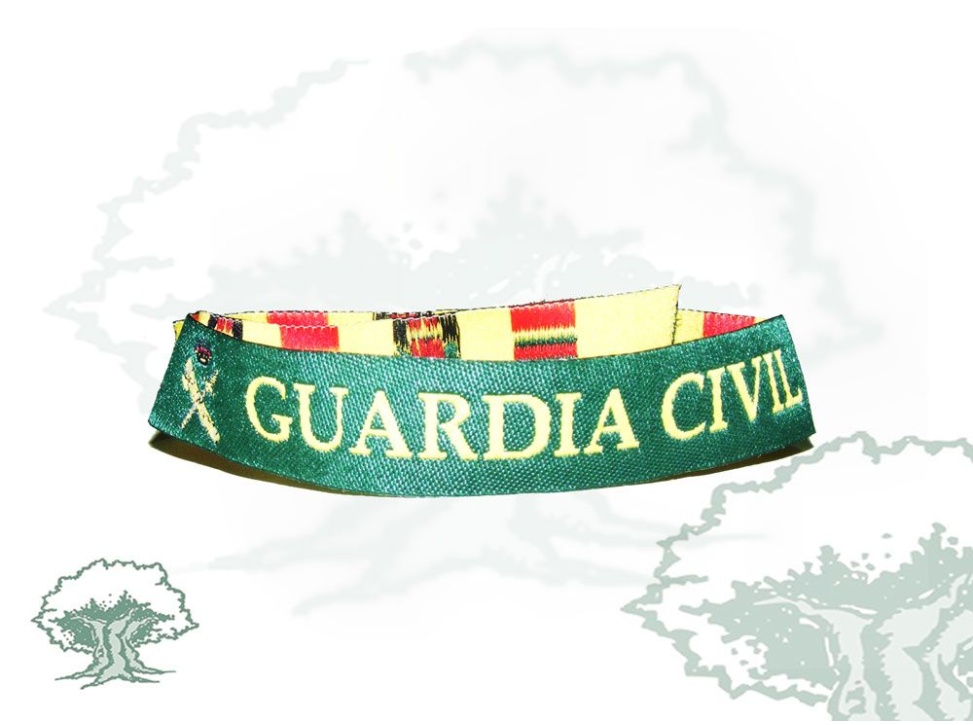 Pulsera Guardia Civil de tela verde