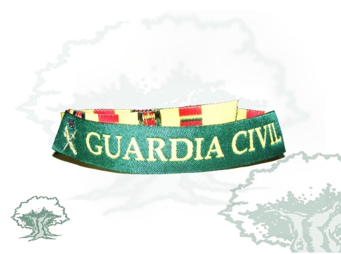 Pulsera Guardia Civil de tela verde