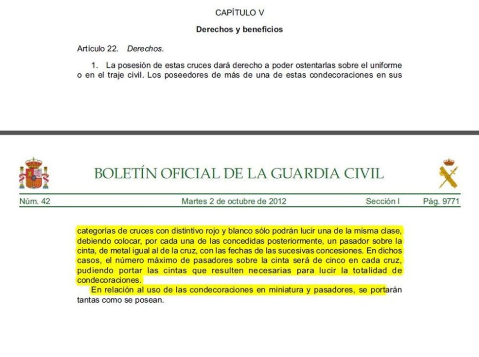 Cruz de la Orden del Mérito de la Guardia Civil distintivo rojo