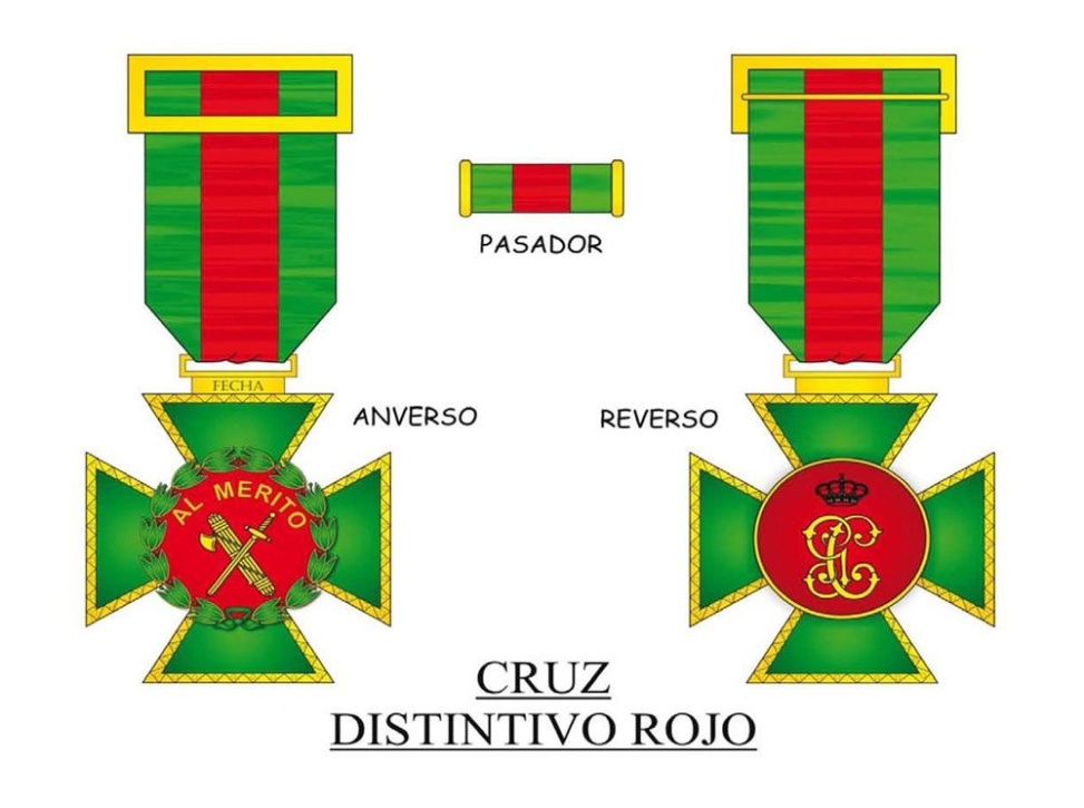 Cruz de la Orden del Mérito de la Guardia Civil distintivo rojo