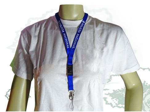Cinta lanyard Policía Nacional azul