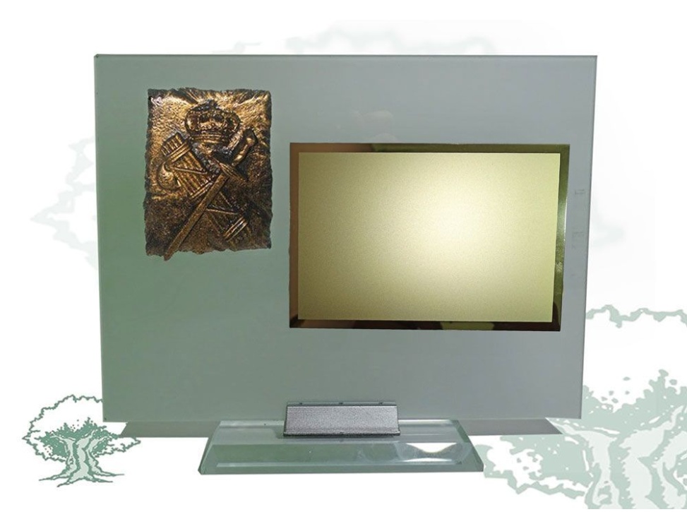 Placa dedicatoria de cristal traslúcido Guardia Civil varios modelos