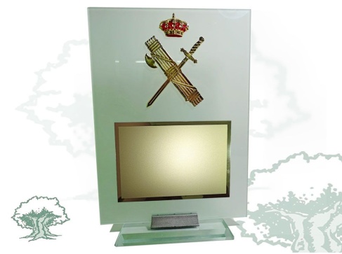Placa dedicatoria de cristal traslúcido vertical Guardia Civil Placa dedicatoria de cristal traslúcido vertical Guardia Civil