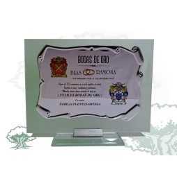 Placa dedicatoria de cristal traslúcido Guardia Civil varios modelos