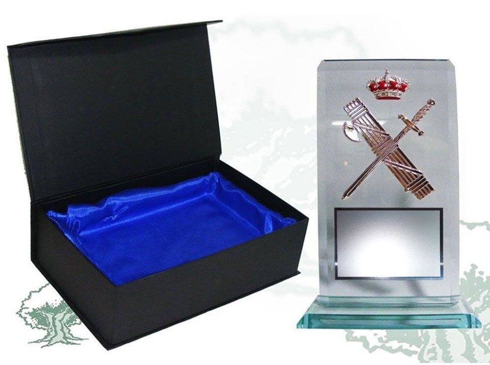 Placa dedicatoria de cristal biselado Guardia Civil