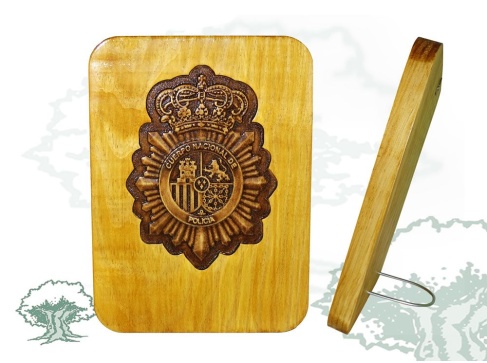 Emblema Policía Nacional troquelado en madera