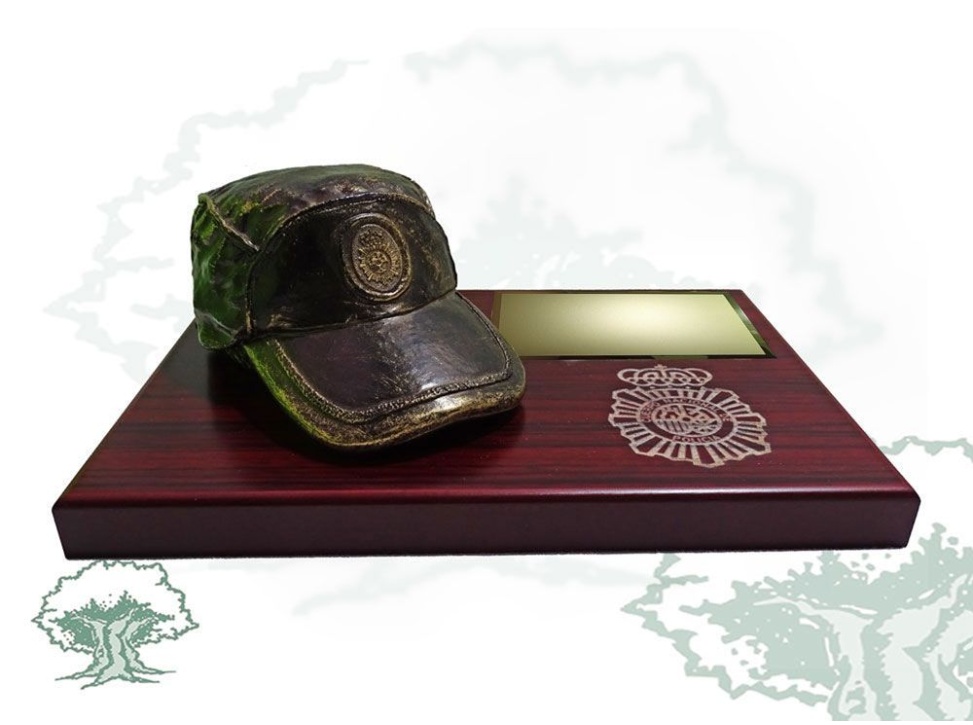 Gorra sobremesa Policía Nacional en color bronce