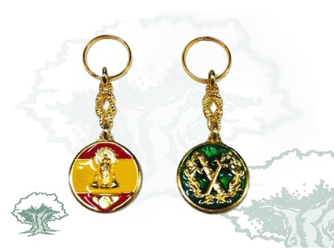 Llavero Guardia Civil con Virgen del Pilar metálico