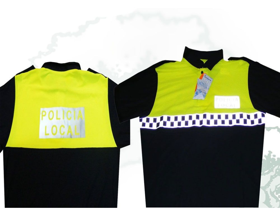 Polo Policía Local manga corta bicolor Coolmax con damero en pecho outlet