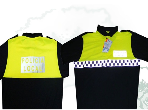 Polo Policía Local manga corta bicolor Coolmax con damero en pecho outlet