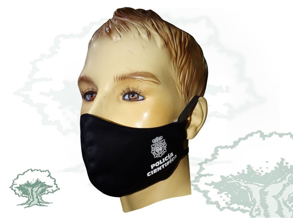 Mascarilla Policía Científica Policía Nacional textil higiénica