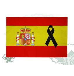 Bandera de España de exterior con lazo negro