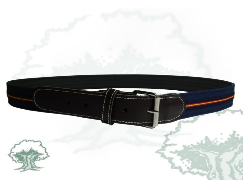 Cinturón de cuero azul con bandera de España