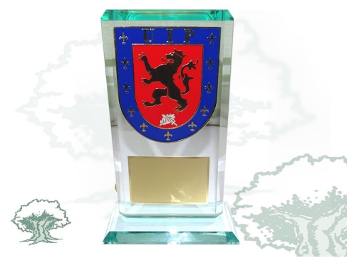 Placa UIP Policía Nacional de cristal biselado