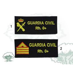 Galleta Guardia Civil con grupo sanguineo y empleo