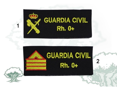 Galleta Guardia Civil con grupo sanguineo y empleo